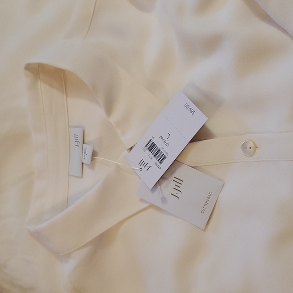 J.Jill long layered button-up shirt/tunic - ivory - Picture 2 of 7